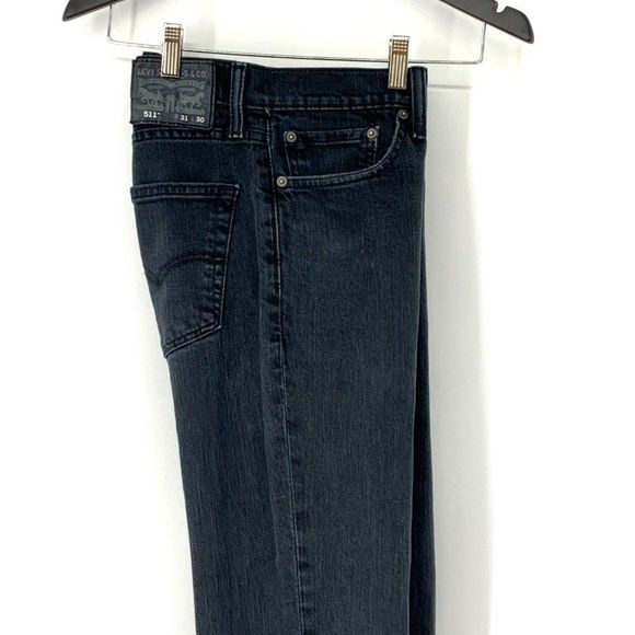 Mens Black Levis 511 Jeans 31 x 30 Straight Slim Leg 3853 - Picture 4 of 12